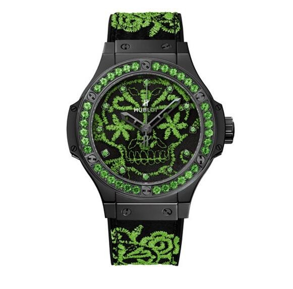 AAA Replica Hublot Big Bang Broderie Sugar Skull Fluo Malachik Green Watch 343.CG.6590.NR.1222